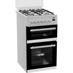 Beko EDG507W 50cm Double Oven Gas Cooker with Gas Hob - White