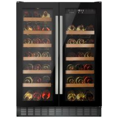 Cda FWC624BL Freestanding/under counter wine cooler, Dual temperature zones, 