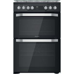 Hotpoint HDM67G9C2CB Catalytic, Dual Fuel Double Oven, 60cm, A Energy